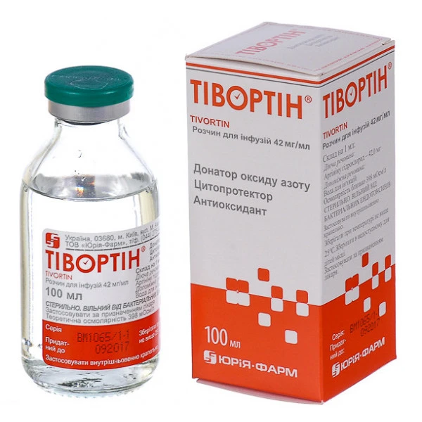Тівортін розчин д/інф. 42 мг/мл по 100 мл у пляш.