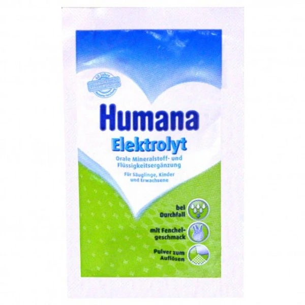 Суміш регідратаційна Humana Elektrolyt з фенхелем для дітей з народження, старших дітей і дорослих,
