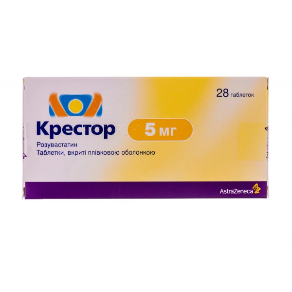 Крестор таблетки, в/плів. обол. по 5 мг №28 (14х2)