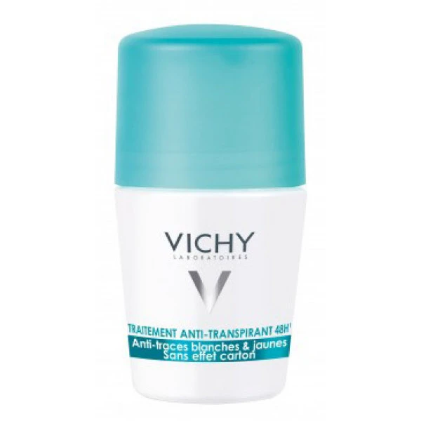 Дезодорант-антиперспірант Vichy кульковий, 48 годин захисту, проти білих слідів і жовтих плям, 50 мл