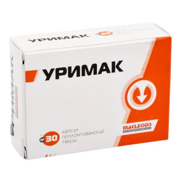 Уримак капсули прол./д., тв. по 0.4 мг №30 (10х3)