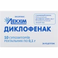 Диклофенак супозиторії рект. по 0.1 г №10 (5х2)