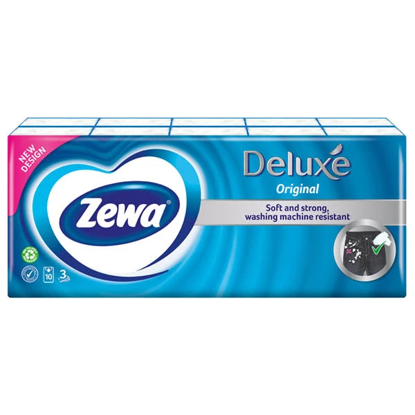Zewa носові хустинки 3-х ш, 10шт*10уп Deluxe