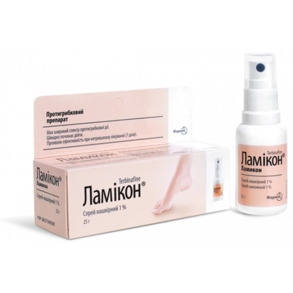 Ламікон спрей н/ш 1 % по 25 г у флак.