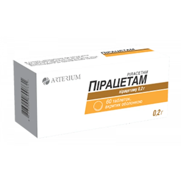 Пірацетам таблетки, в/о по 200 мг №60 (10х6)