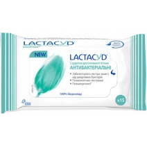 Серветки для інтимної гігієни Lactacyd Антибактеріальні, 15 штук
